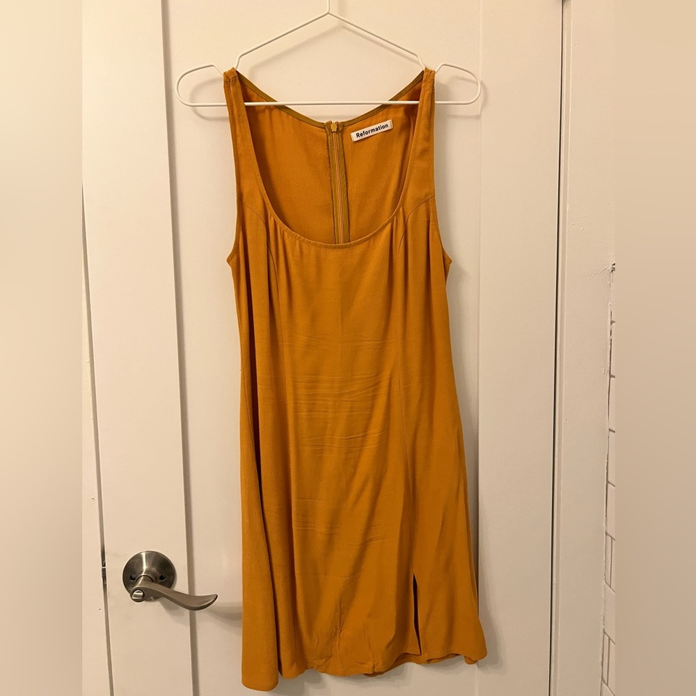 Reformation Mustard Yellow Mini Dress